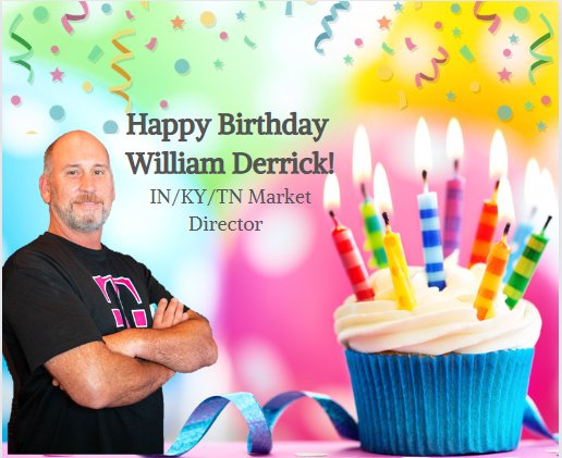 Dom Coleman (@domjrcoleman) on Twitter photo Happy Birthday <a href="/wderrickindy/">William Derrick</a> ! May the best of your today's be the worst of your tomorrow's! Happy Birthday <a href="/wderrickindy/">William Derrick</a> ! May the best of your today's be the worst of your tomorrow's!
