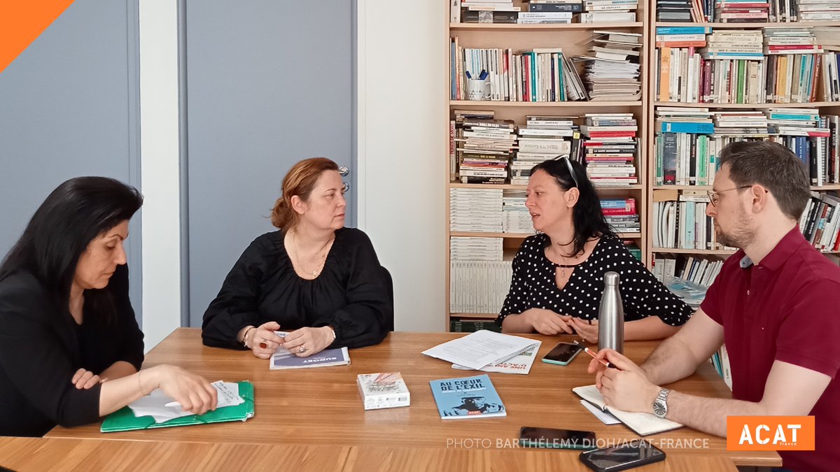 ACAT_France's tweet photo. Point d’étape sur les actions en cours pour protéger les droits humains au #Liban.

Antoinette Chahine, notre ambassadrice au Liban, est en visite dans nos bureaux avant notre AG et son interview pour @LaCroix.

Rescapée du couloir de la mort, son témoignage est précieux. https://t.co/HyiN2Hk4b9