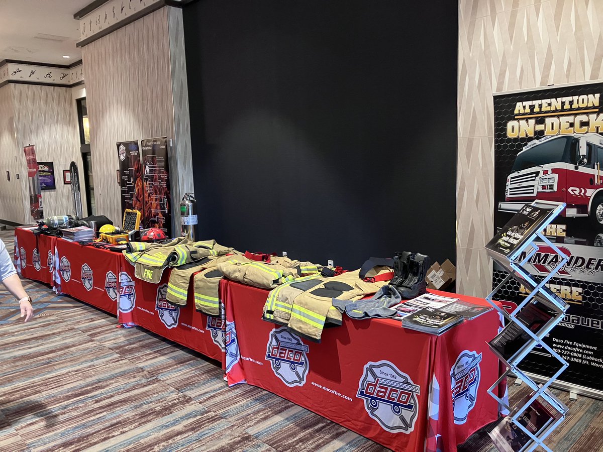 DacoFire's tweet image. We’re all set up and ready to answer any questions you may have at the OSFA Conference in Oklahoma. Don’t forget to stop outside and check out this Daco Brusfighter brush truck!
