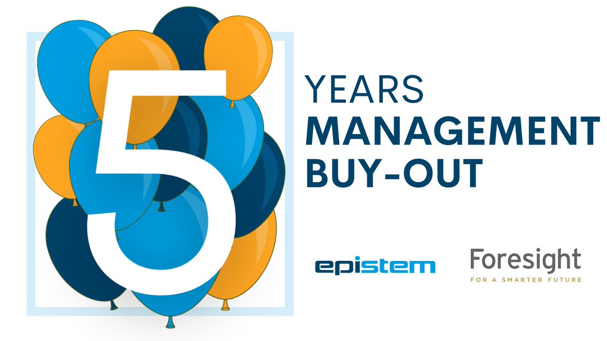 🎉 Celebrating 5 Years Since The Epistem Management Buy-Out! 🚀
We are grateful for the support of the <a href="/ForesightGroup/">Foresight Group</a> and the exceptional dedication of the Epistem team. Here's to 5 more years of success! 🌟

#EpistemAnniversary #ForesightInvestment #Innovation #Collaboration