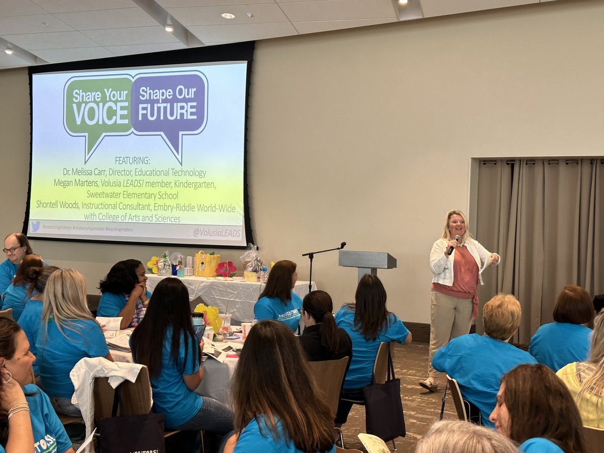 We 💜 that @MelissaLynCarr #SharedHerVoice with #VolusiaMENTORS at @VolusiaLEADS Summer Academy! “Be human and work through adversity….leading from where we are… laugh w/them…when we fall we must get back up again” @volusiaschools