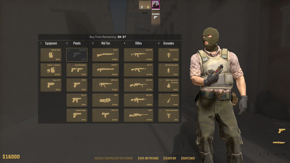 ThourCS2's tweet photo. 💫Changes I would like to see in @CounterStrike's New Buy Menu 👇

1. Team HUD Color-based Buy Menu, looks much better than green.

2. Refund the weapon by right-clicking on it. Currently, you have to left-click on a small button.

3. Scale down the agent, and center the Buy Menu https://t.co/7M62x9wLB6