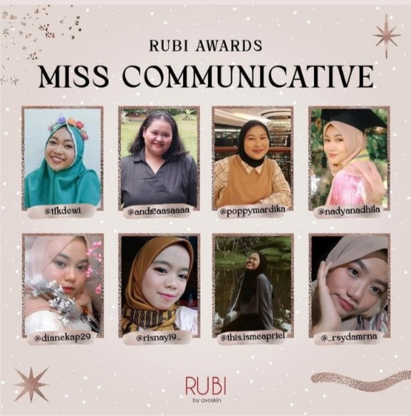 risnay19_'s tweet photo. Ga nyangka banget bisa masuk nominasi di @RUBIcommunity 🥺💖
Halo kakak kakak boleh bantu vote di instagram✨
#rubiempoweringwomen
#rubibatch5
#rubicommunity https://t.co/fLWyGn5jPh