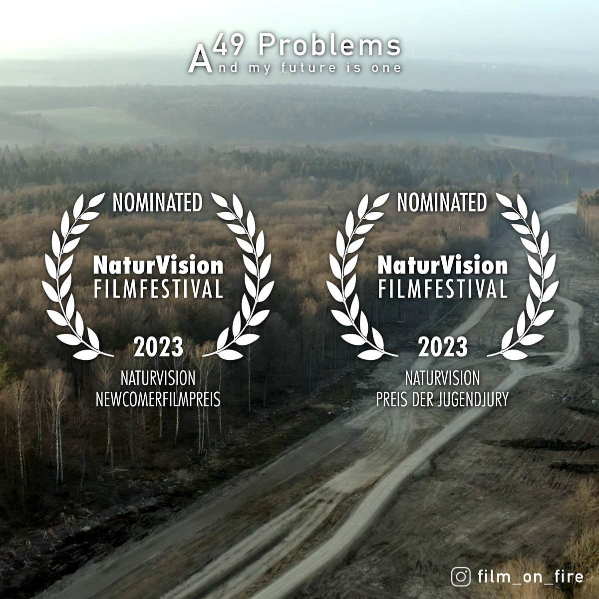 film_on_fire_'s tweet photo. 49 Problems ist für den Newcomerfilmpreis und den Preis der Jugendjury auf dem NaturVision Filmfestival nominiert, vielen Dank dafür! 🎬🫶🏼
#49Problems läuft am 22.07. um 18 Uhr im Filmstudio auf dem Festival in Ludwigsburg. https://t.co/ulHR1FXcU0