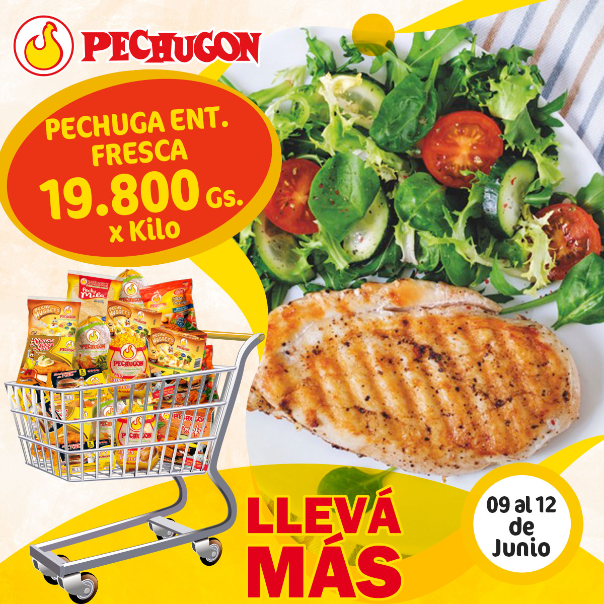 PechugonPy's tweet photo. Estas #ofertas las podes encontrar en la sección de congelados de los #supermercados y puntos de venta del país, también en la sección de frescos hasta el lunes 12 de junio.
.
#Pechugon #pechugonpy
#Pollo #Economico #Rendidor
#DeliciosamenteNatural
#ATodosLesGusta https://t.co/RWmzIOcH31