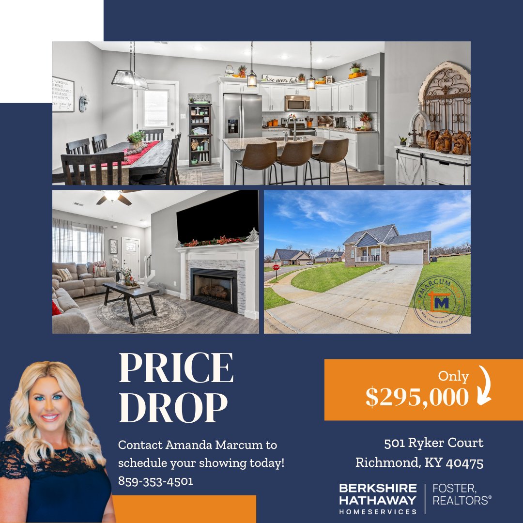 💰💥💰💥 PRICE IMPROVEMENT 💰💥💰💥 

🛏  3 bedrooms
🚿  2 full & 1 half bathroom
📏  1,728 square feet 
🌳  .25 acre lot 
📍 501 Ryker Court, Richmond

📸 For More Info and Pictures ➡️  
bit.ly/42ZK31h 

#BHHSFosterRealtor #MARCUMsold #PriceDropAlert #Reduced