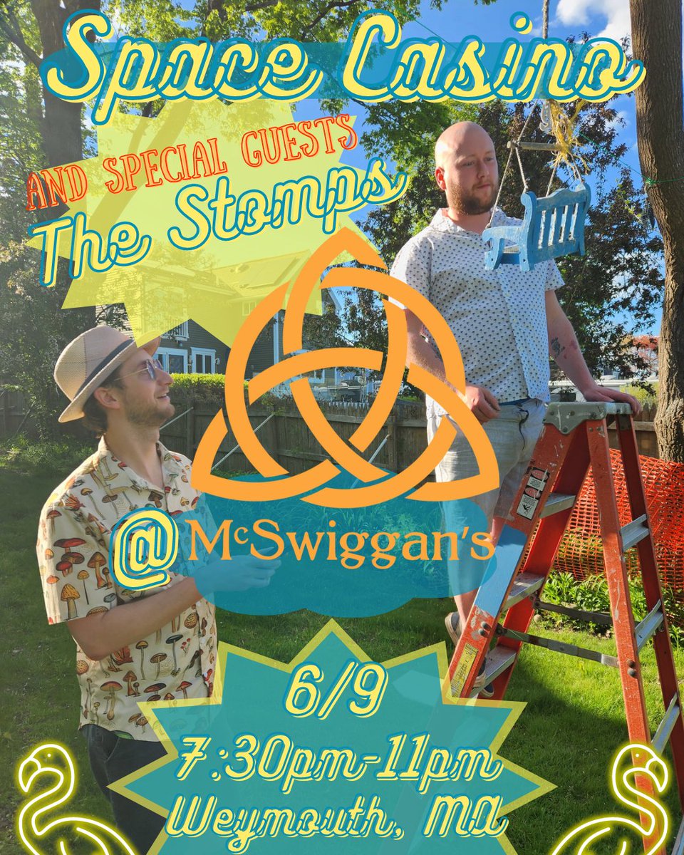 SpaceCasinoBand's tweet photo. Tomorrow Night! #Mcswigganspub in #weymouthma. #spacecasino 
 #coversongs #originalmusic #indieartists #indiebands #altrock  #bostonmusicscene #southshorema #newmusic #rockandroll #originalbands https://t.co/TODKGNLGJC