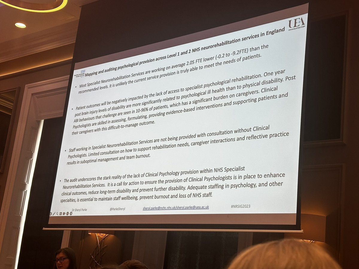 Great work by Dr Sheryl Park and the neuro rehabilitation network highlighting the lack of clinical psychology resource across level 1 &amp; 2 services #NRSIG2023 <a href="/nrsigwfnr/">NR-SIG-WFNR</a>