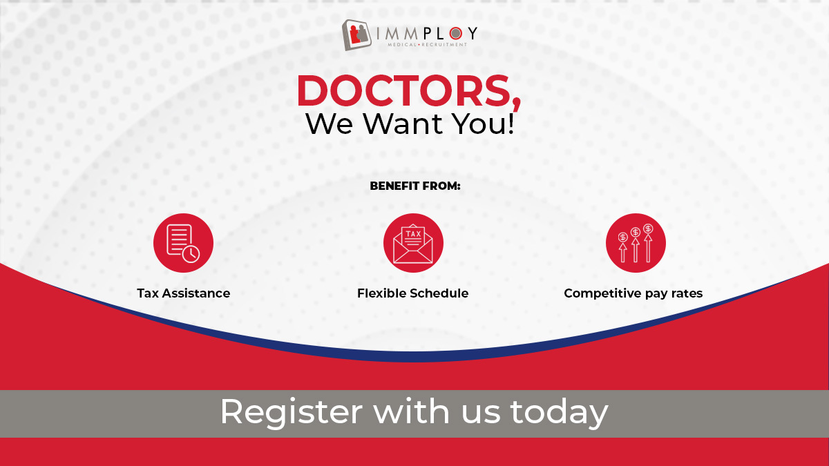Immploy's tweet image. Calling all doctors! #Immploy is in urgent need of medical officers and GPs to join our team. Experience the perks of a flexible schedule, tax assistance, and competitive pay rates by becoming part of our community. Register now: zurl.co/x4bJ #doctors