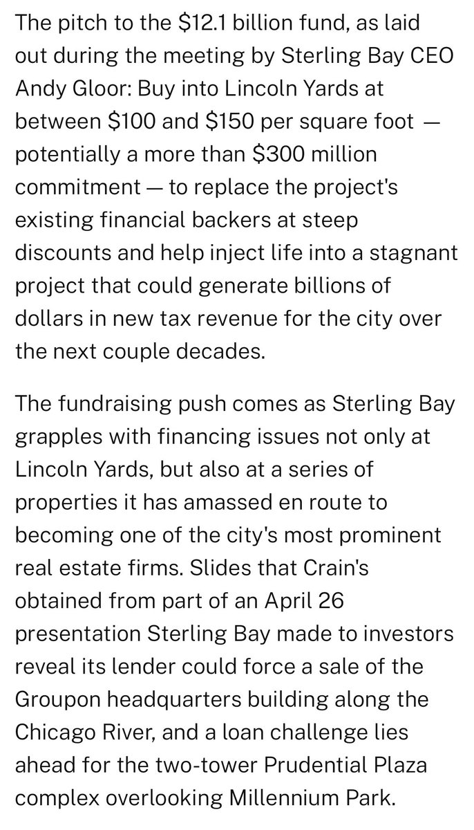 I never in my wildest dreams would have guessed that electing the progressive CTU-backed mayoral candidate would have coincided with CTU considering a pitch to buy out Lincoln Yards as primary investor (source: Crain’s)