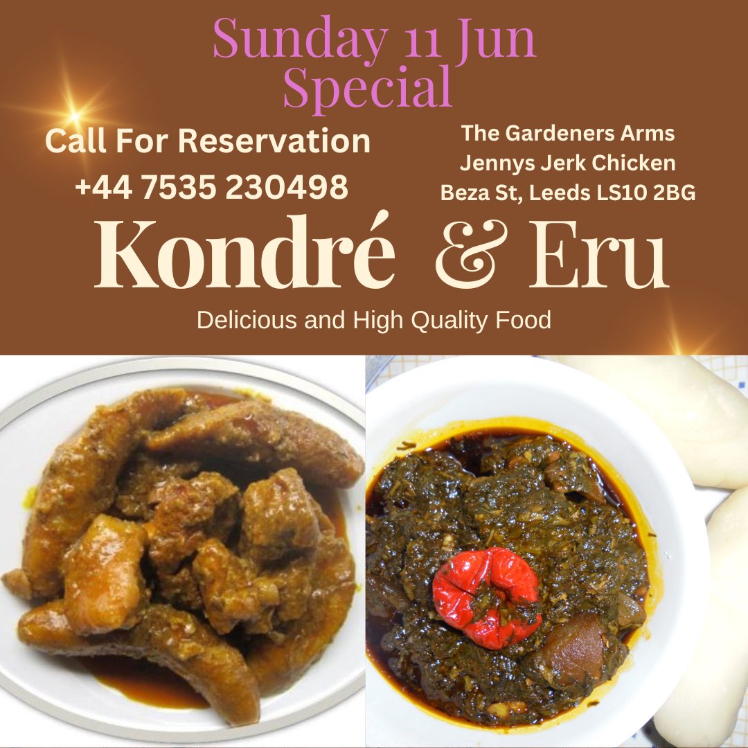 This Sunday 11 jun on the menu!