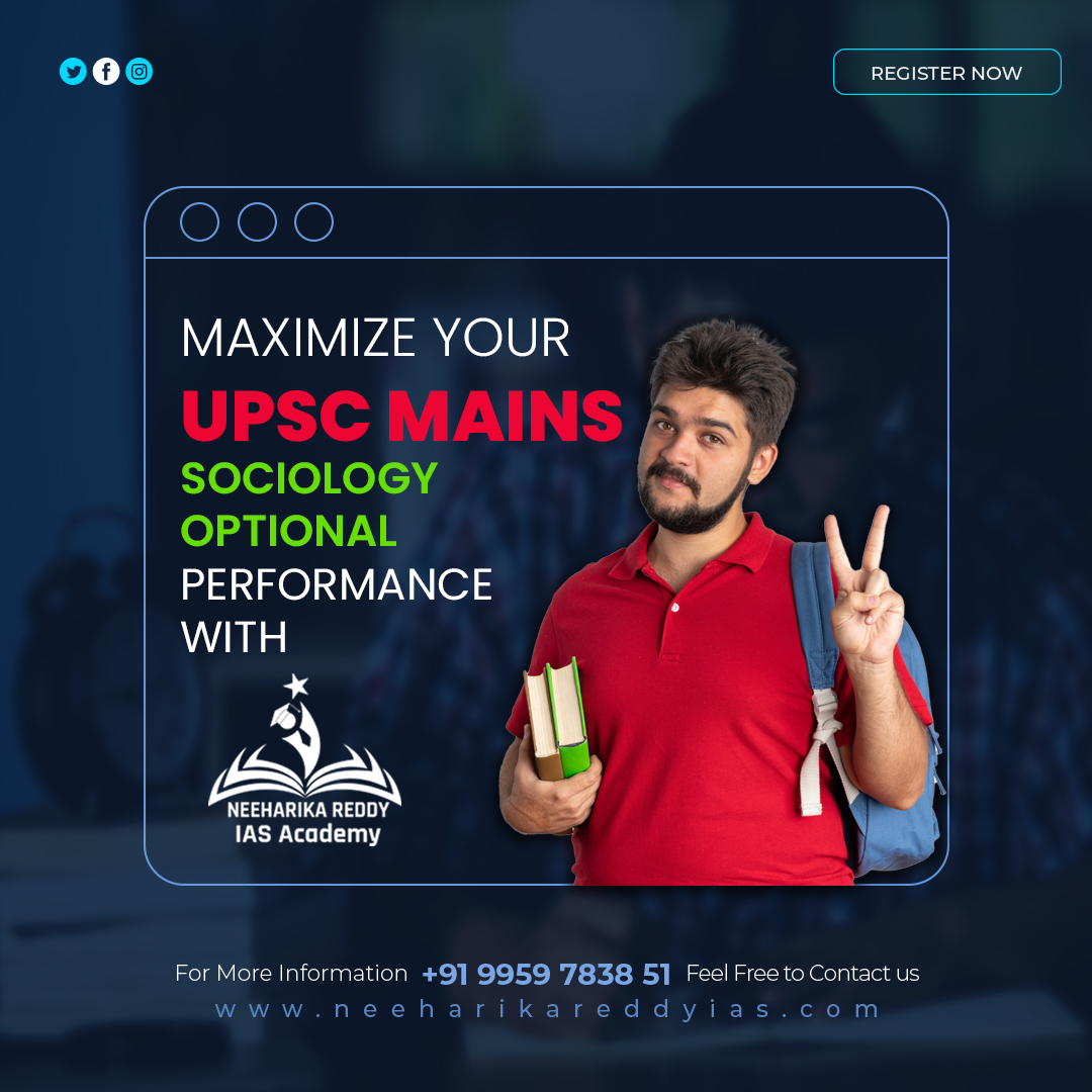 NR_IAS's tweet photo. "Maximize your UPSC Mains Sociology optional performance with Neeharika Reddy IAS Academy's test series.

Experience exam-like simulations, receive detailed feedback, and enhance your chances of success.

#UPSCPreparation #SociologyOptional #TestSeries https://t.co/djQ7f89hEf