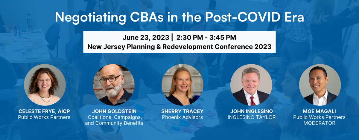 Join us for our panel on Negotiating Community Benefits Agreements in the Post-COVID Era at the NJ Planning & Redevelopment Conference. Attendees will gain actionable strategies that foster inclusive growth and enjoy a lively discussion. Register here: pheedloop.com/njprc23/site/h…