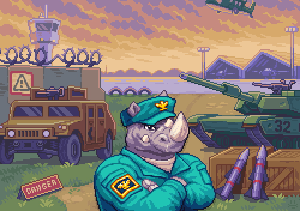 'Military Base'
#pixelart #illustration #background #gameart