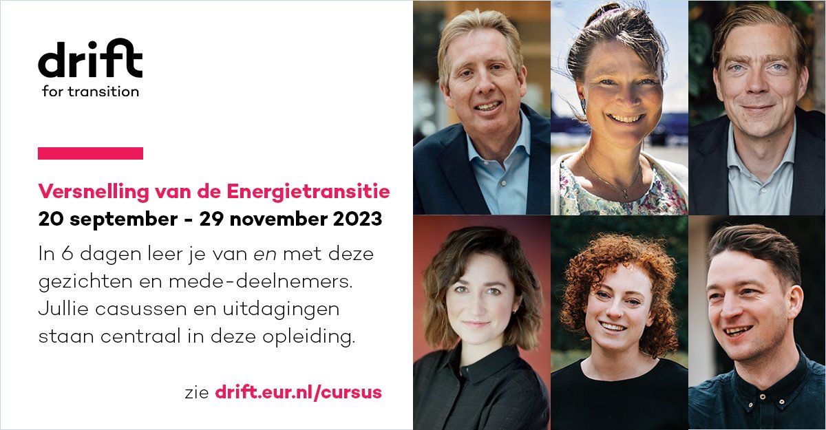 De Nederlandse #energietransitie is in een aantal jaren uitgegroeid van niche vraagstuk tot *het* dossier op ontelbare vergader- en tekentafels⚡️

Onze opleiding erover is dan ook geen introductie.

Heb jij ook behoefte aan 6 dagen tools, theorie en  intervisie rondom jouw casus?