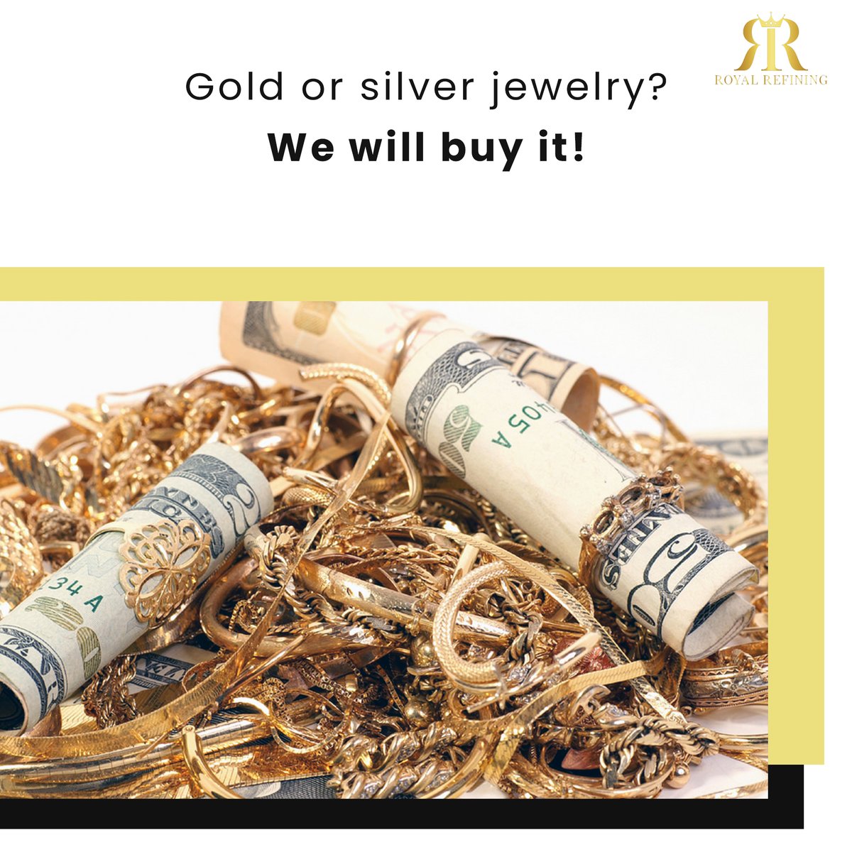 RRefining's tweet image. We at Royal Refining will buy your unwanted gold or silver jewelry from you! Get in touch today to request a FREE valuation of your scrap! There are no obligations 😉
•
•
•
#Dental #CashforGold #Dentist #RoyalRefining #DentalAssistant #DentalArt #Dentistry #FloridaDentist