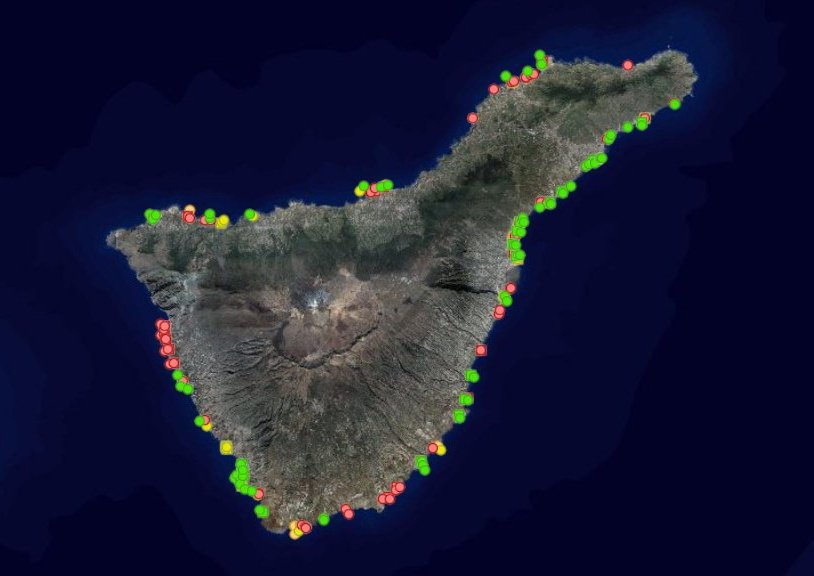 adrifloresrvl's tweet photo. Recordemos los puntos de vertido de Tenerife. Les dejo también un ejemplo visible desde superficie

Los colores indican el estado de autorización del punto de vertido.
🟢: Autorizado
🔴: No autorizado
🟡: No autorizado (en trámite)
🟠: No autorizado (vencido) https://t.co/3TeBhXV9d4
