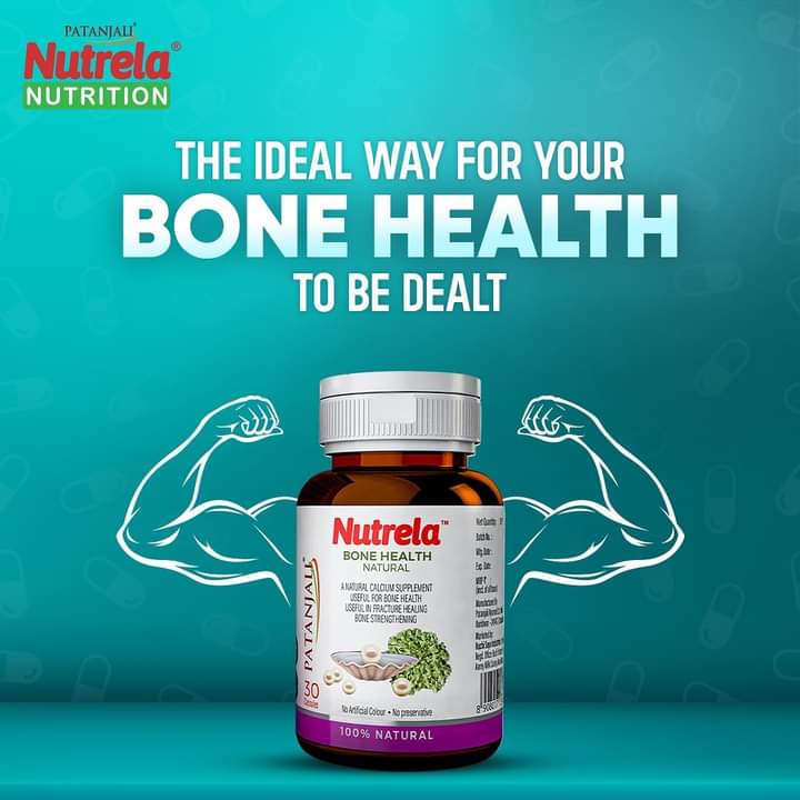 NirmalKumarKes3's tweet image. Our way is the Right way. Nutrela Nutrition bone health capsules. Strengthen your bones, Strengthen your life. 
#NutrelaNutrition #Patanjali #Bonehealth #VitaminDSupplement #Immunity #BoneStrength #Herbal #HealthWellness  #Wellness #Nutrition #HealthyLiving @Santosh00455545