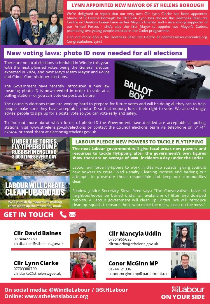 WindleLabour's tweet photo. 🗞️ Our latest community newsletter will be dropping across #Windle in the next few weeks, featuring

🤝 Cost of living support latest
🏗️ Cowley Hill update
🚗 Problem parking around our schools, &amp; more.

Look out for it, &amp; as always any questions please do get in touch 🌹 https://t.co/qnlrbV7mhy