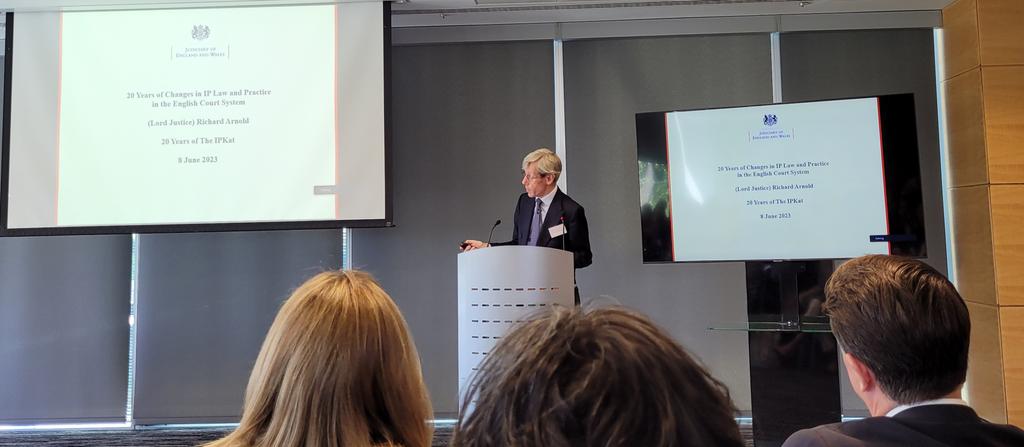 '20 years of changes in IP law and practice in the English Court System' by the Rt. Hon. Lord Justice Arnold #IPKat