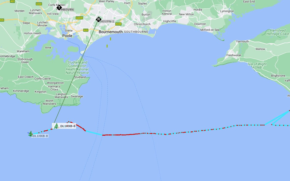 Great to see a /MM station (DL1HXB) running APRS through the Solent.