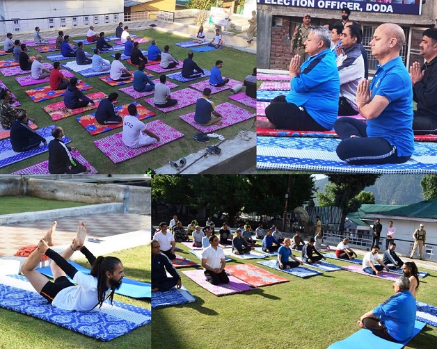 JAMMULINKS's tweet photo. DODA: The District Administration Doda, in collaboration with the Health & Medical Education Department, J&K Directorate of AYUSH, on Thursday hosted a morning yoga session as a prelude to the upcoming International Yoga Day falling on June 21.

Read more at: https://t.co/aQ4xTgvYQT