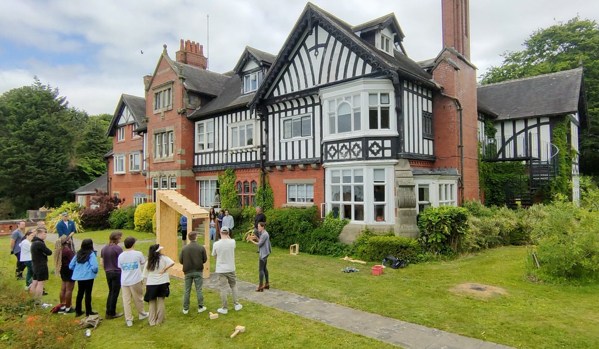 LancsArc's tweet photo. Summer school! We had a brilliant workshop with wikihouse, understanding the potential of the construction system with a hands on activity! @Des__Fagan @LICAatLancaster https://t.co/KzeAoNChiV