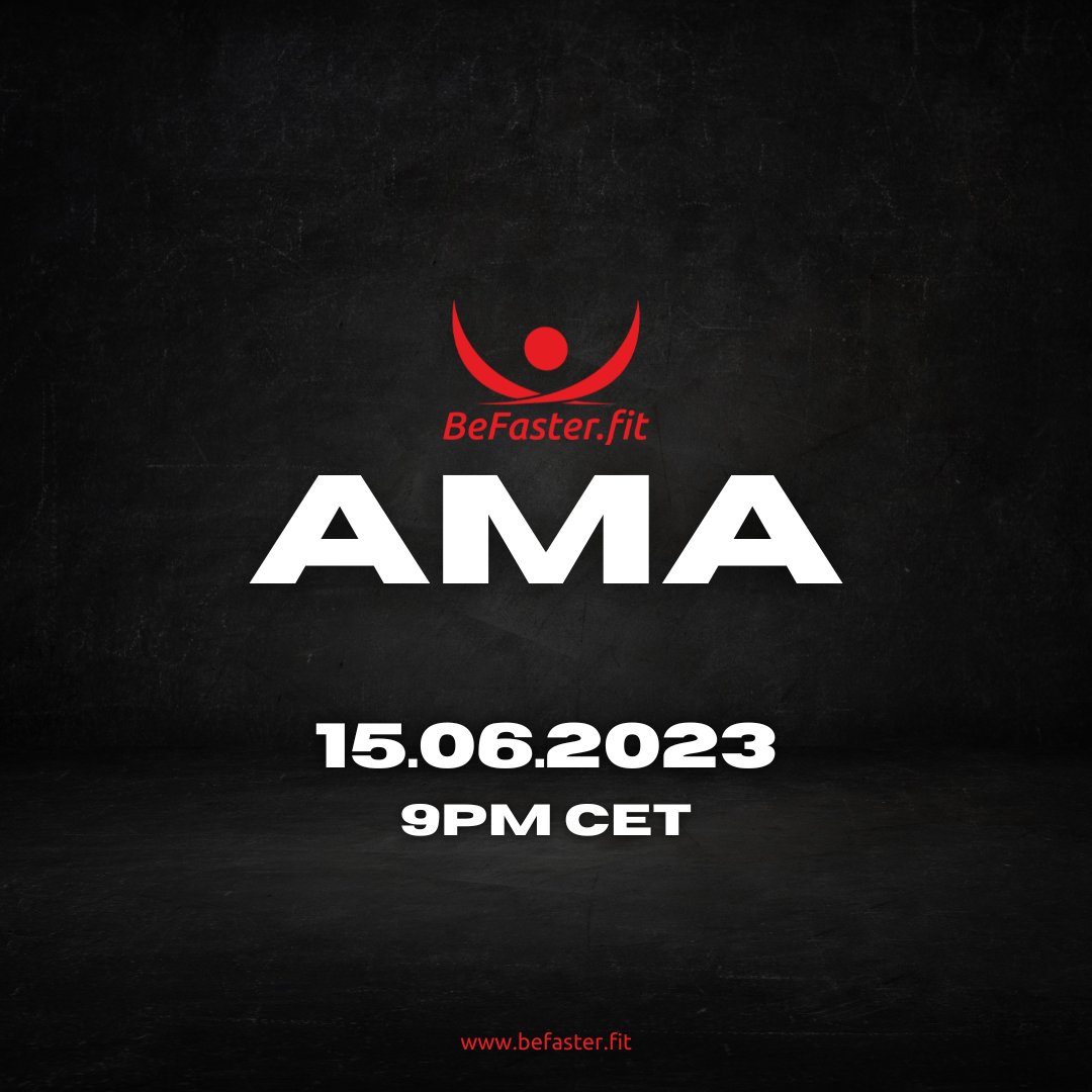 join our live AMA on 15.06.2023 at 9pm CET 
here 👉t.me/BeFasterEnglis… 

learn more about the current status of the #dapp, the uniqueness of the protocol and participate in the #giveaway !

#befasterfit $BFHT #cryptonews