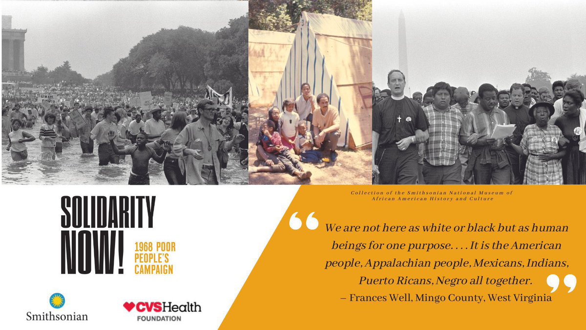 sitesExhibits's tweet photo. "Solidarity Now! 1968 Poor People’s Campaign" is on view now @FreedomCenter! @NMAAHC and SITES explore the story of the movement that rallied people from across the country to demand equal rights, protections, and opportunities for the nation’s poor. #1968CampaignForPoor https://t.co/btTOhsXv6j
