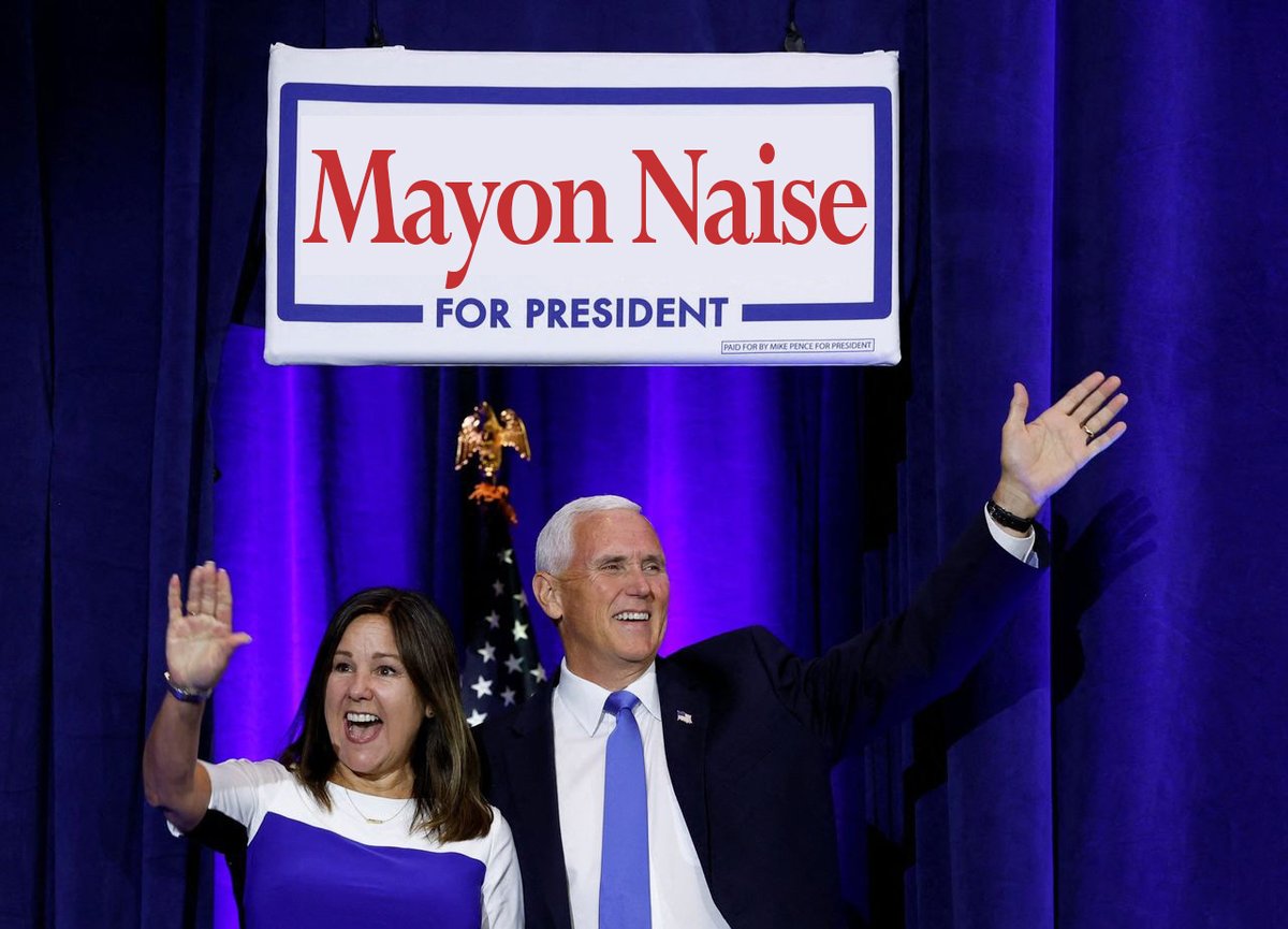 The #graphicdesign for the #mikepence campaign is so bland that I thought it could be blander.
"Mayon Naise for President. A campaign for American egg whites."