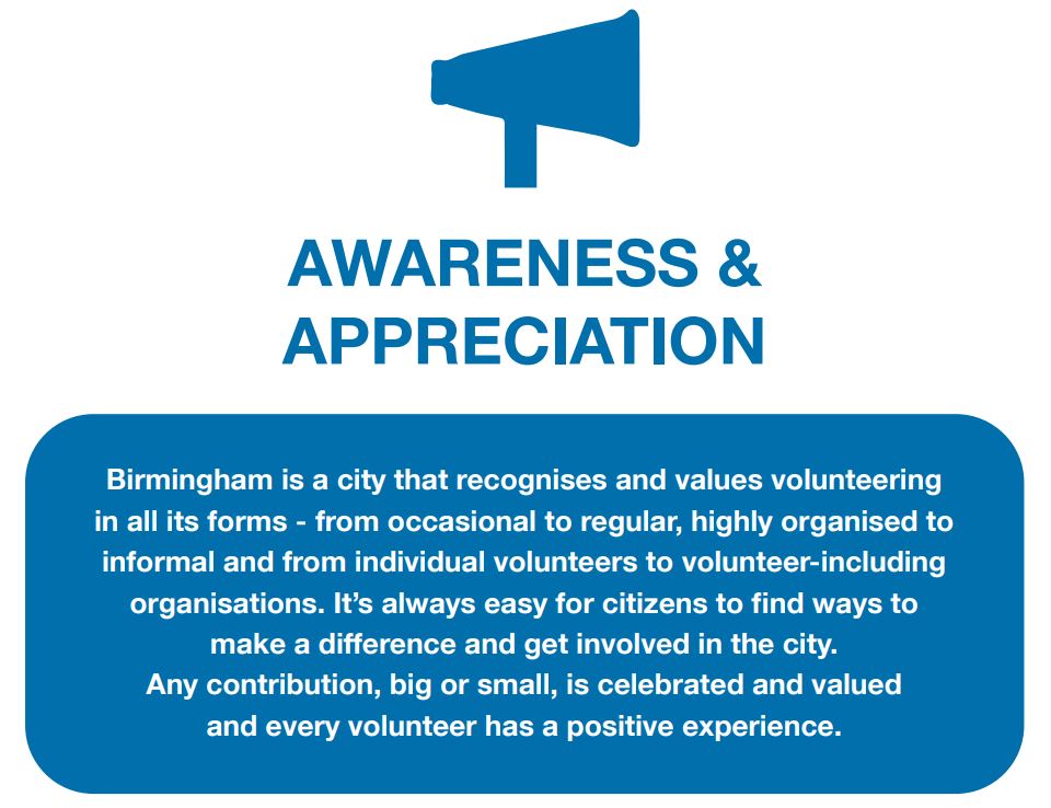 What does awareness & appreciation look like for volunteering in Birmingham?    

View the full vision:
bvsc.org/bvsc-research-…

#VolunteersWeek #brumvolunteers