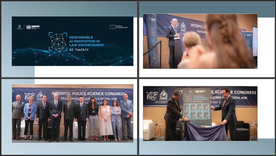 UNICRI's tweet image. 📢UNICRI & @INTERPOL_HQ have released a blueprint for the responsible use of AI in #LawEnforcement.
The #AIToolkit offers strategic & practical guidance for police executives and officers.
@INTERPOL_IC @EU_Commission #ResponsibleAI
👉bit.ly/3OZFJdY