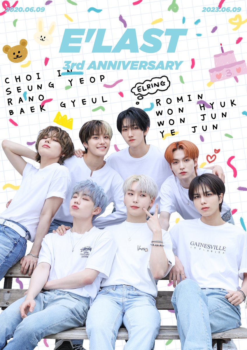 ELASTofficial's tweet photo. E'LAST 3rd Anniversary🎉
⠀
#ELAST #엘라스트 
#최인 #승엽 #라노 #백결 #로민 #원혁 #원준 #예준 
#ELAST_3rd_ANNIVERSARY 
#엘라스트_벌써_3살이래요 https://t.co/GLtpzHIdR1