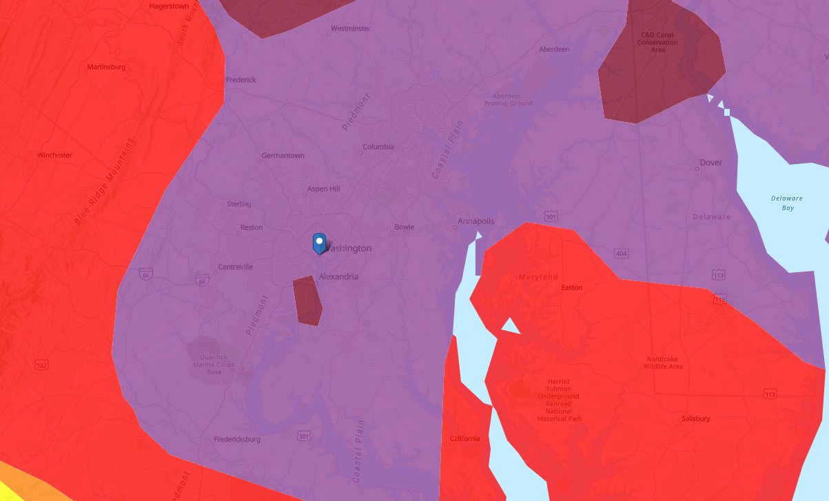 Capital Weather Gang on Twitter "Current AQI levels (9a) across DC