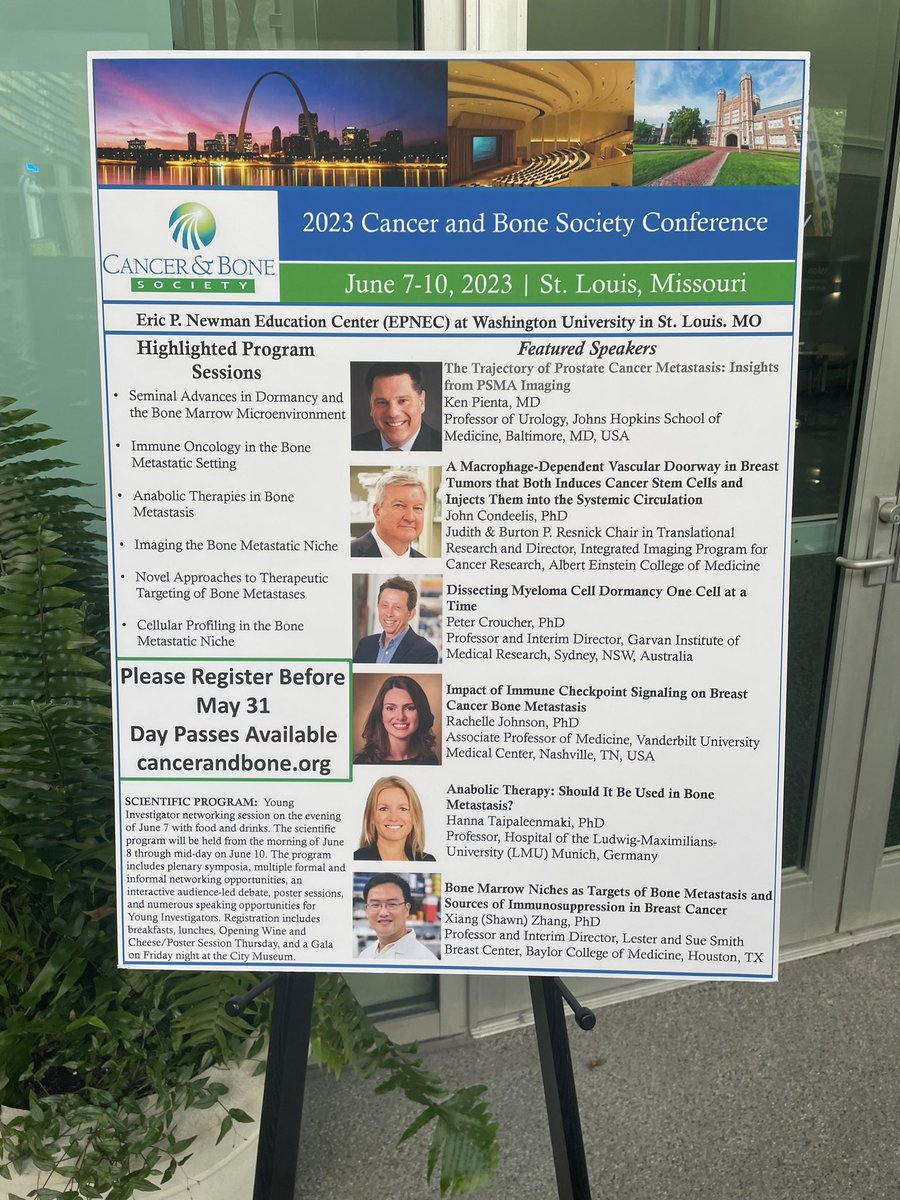 Looking forward to see all the talks at the #cancerandbonesociety conference in Saint Louis, MO. The organizers did an amazing job to facilitate exchange, starting with a networking dinner and every morning there is a networking breakfast.

#cancer #bonemetastases
