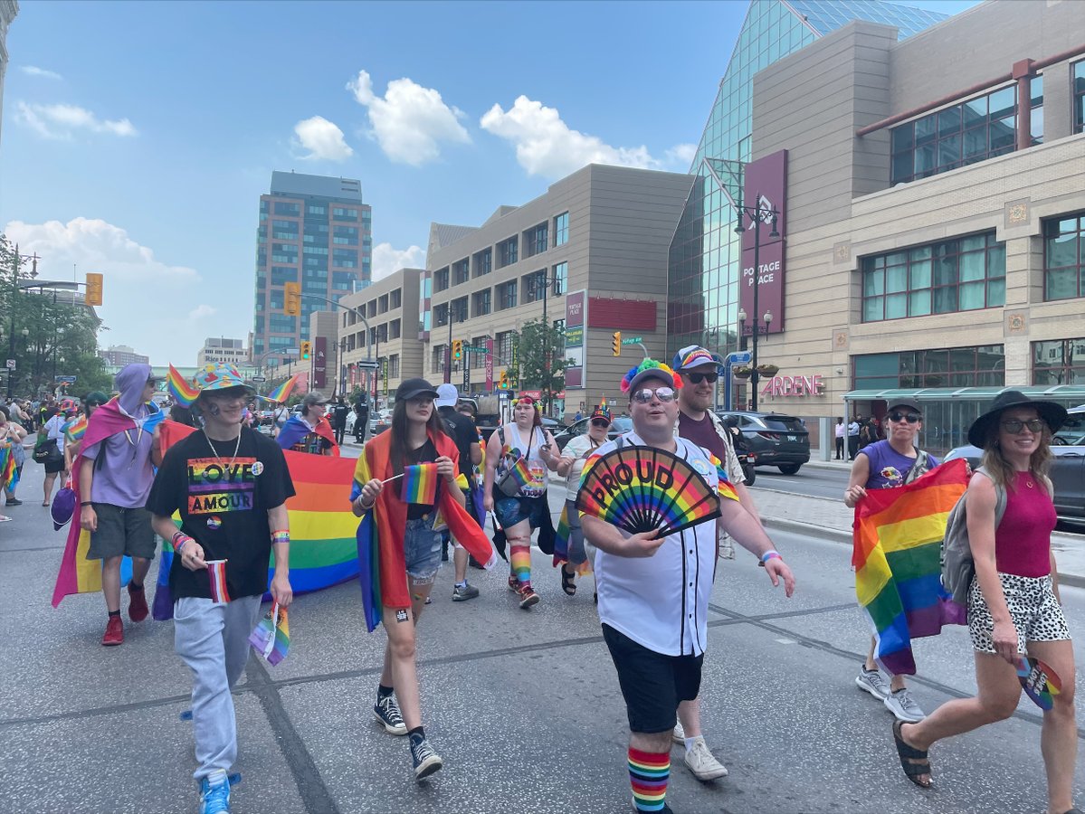 A great time was had by all of our students and staff who took part in the Pride parade on June 4th, walking from Memorial Park to The Forks, where a celebration took place. 🏳️‍🌈🏳️‍⚧️
