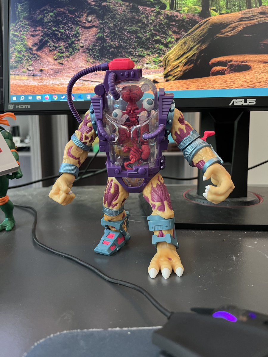 ClassGamesCast's tweet image. Last toy from the last episode: Rob&apos;s new Mutagen Man next to some spilled incense ashes that he should have cleaned up