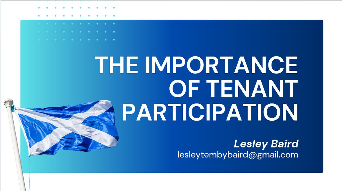 SuppCommunities's tweet photo. Our Keynote speaker is up next!

Many thanks to @LesleyTBaird for joining us all the way from Scotland to talk about the importance of tenant participation. With her many years experience as CEO at @TPASScotland, we know she'll have some valuable insights to share! 

#NextLevelTP https://t.co/erUI5yI1rY