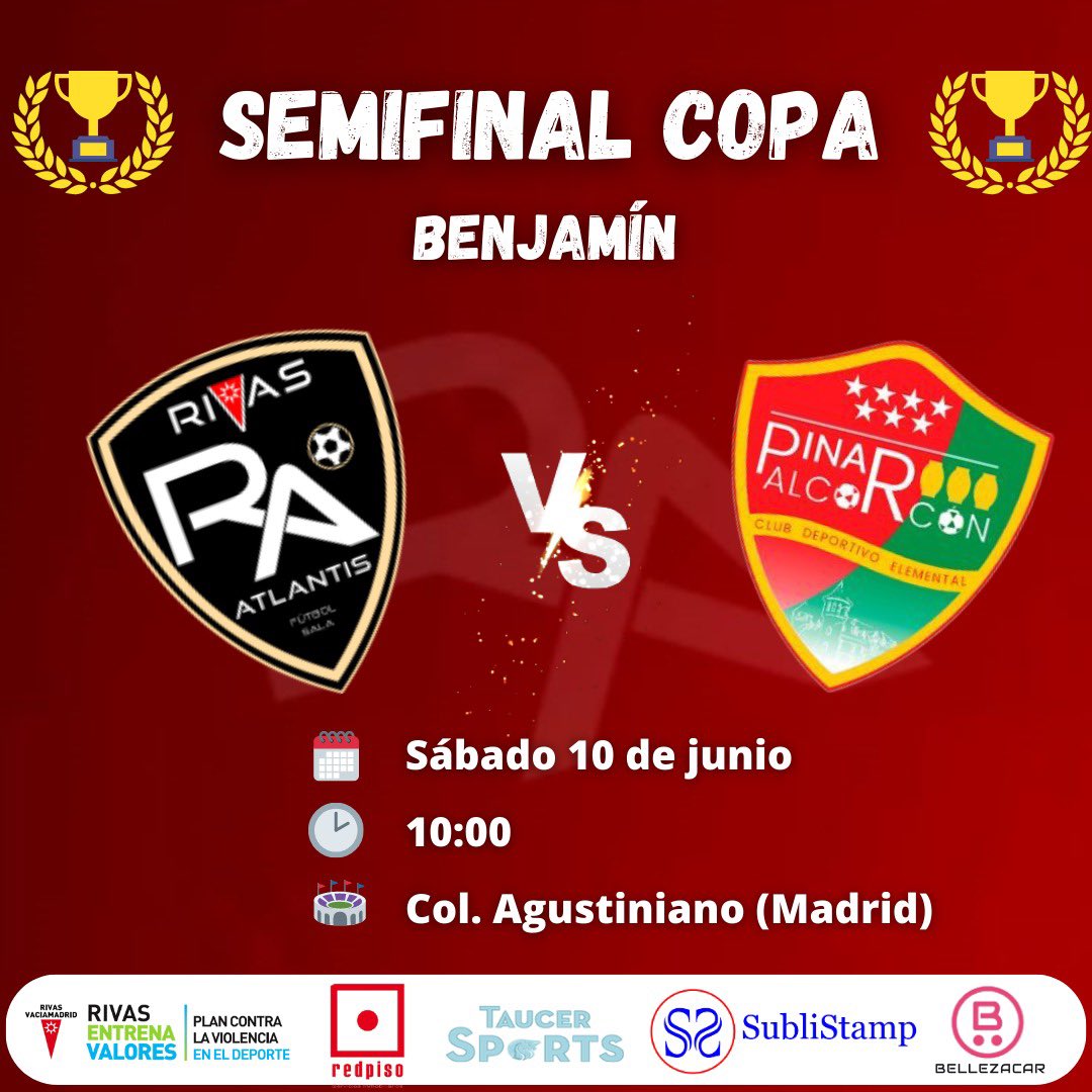 rivasatlantis's tweet photo. 🚨 SEMIFINAL DE COPA 🚨

🗣️ Este sábado nuestro Benjamín disputara la semifinal de copa. Va a ser un auténtico partidazo en el que esperamos ver a " La Marea Roja" como siempre apoyando y dándolo todo.🥁📢
VAMOS ATLANTIS!❤️💙

#VamosAtlantis #123Atlantis
#JuntosSomosEquipo #RAFS https://t.co/unAkVFIPjt