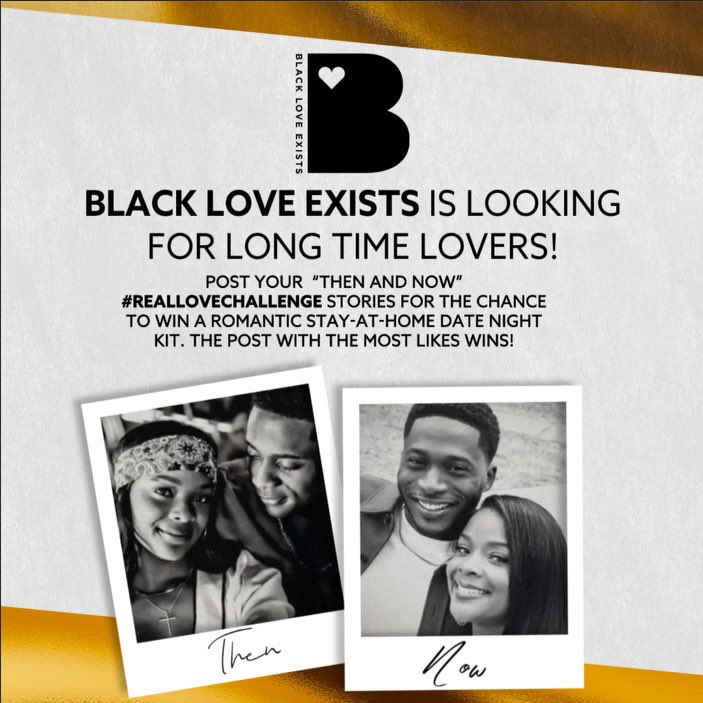 We've partnered with @blackloveexists to promote and celebrate Black love with the #RealLoveChallenge. Share your “Real Love” stories with us through pictures and videos! Don’t forget to hashtag #RealLoveChallenge and get creative!