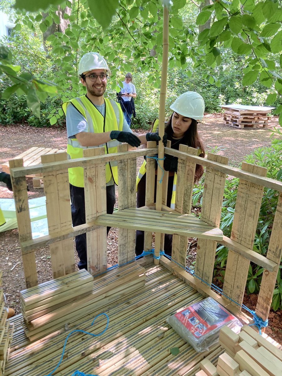 LancsArc's tweet photo. Lancaster School of Architecture Forest Lab, summer school activity: 3 days to design, build emergency shelters  to spend the night on! Learning by doing :-) With Andrea Canclini, Laura Miller and Simon McAllister https://t.co/SxiMjQNHZr