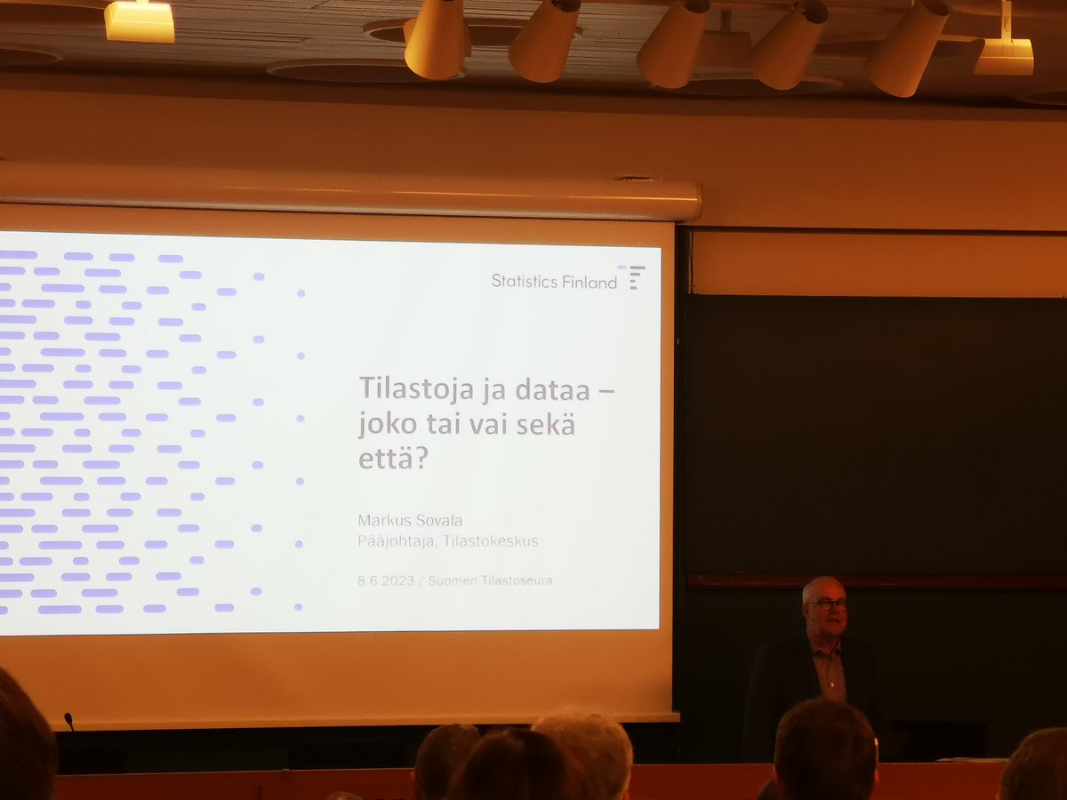 Onnea 100-vuotias Suomen Tilastoseura. Juhlassa mukana. Myös Tilastokeskuksen pj:llä puheenvuoro. <a href="/tilastoseura/">Suomen Tilastoseura</a> @tilastokeskus