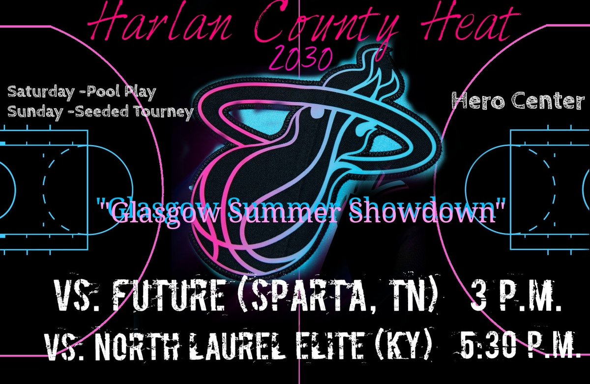 The 'Glasgow Summer Showdown' pool play games have been released! Harlan County Heat AAU better be ready to play! 

#NoFansInTheStandsCrew
#FamilyOn3

🔥🔥🔥