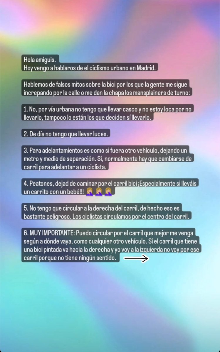 Srta_Do's tweet photo. Voy a exponeros algunas aclaraciones sobre ir en bici en Madrid, porque me da la impresión de que hace falta https://t.co/0F5kBgVvJJ