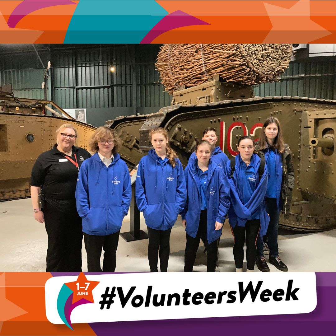 JonEggingTrust's tweet photo. As #VolunteersWeek2023 draws to a close, we want to give a final shout out to Claire Cooper from the @TankMuseum.

Claire has been working with JET since 2015, supporting and mentoring our students on multiple Blue Skies visits. Thank you for your support!👏 

#youngpeople https://t.co/iczmh6UHWt