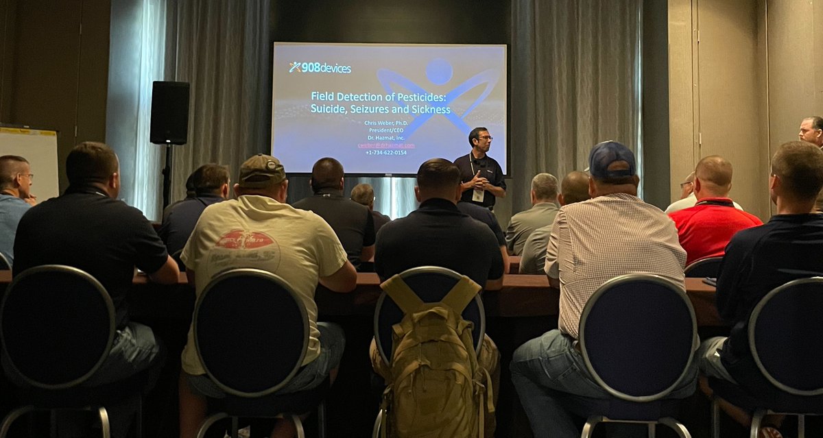 908Devices's tweet image. Standing room only for our Pesticide Workshop this morning at IAFC. Thank you, Chris Weber at Dr. Hazmat, for facilitating. For more info on MX908 pesticide detection visit: info.908devices.com/ff060820233 #HAZMAT2023