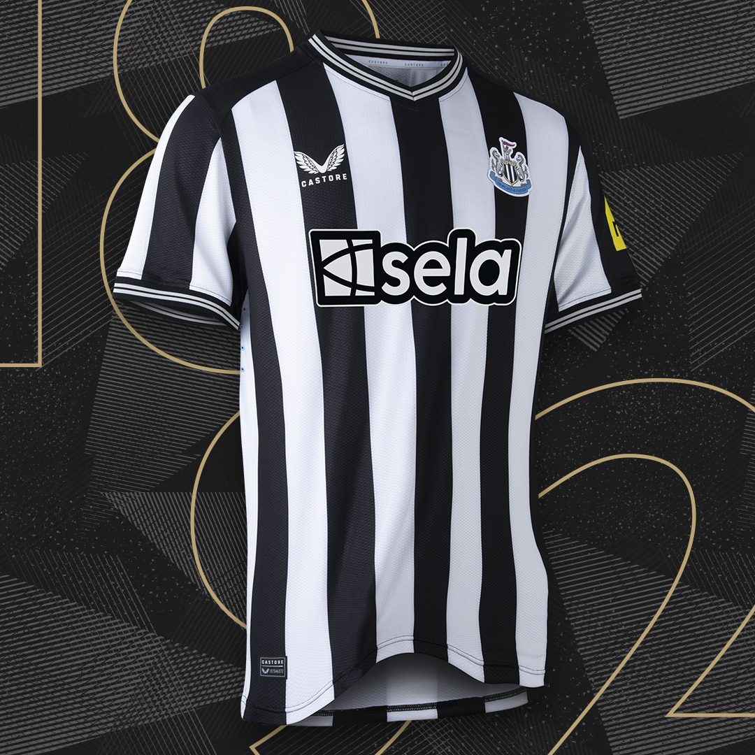 NUFC's tweet photo. Simply iconic. ⚫️⚪️

#NUFC's 2023/24 home kit will be available to purchase both in-store and online from 8am (BST) tomorrow!