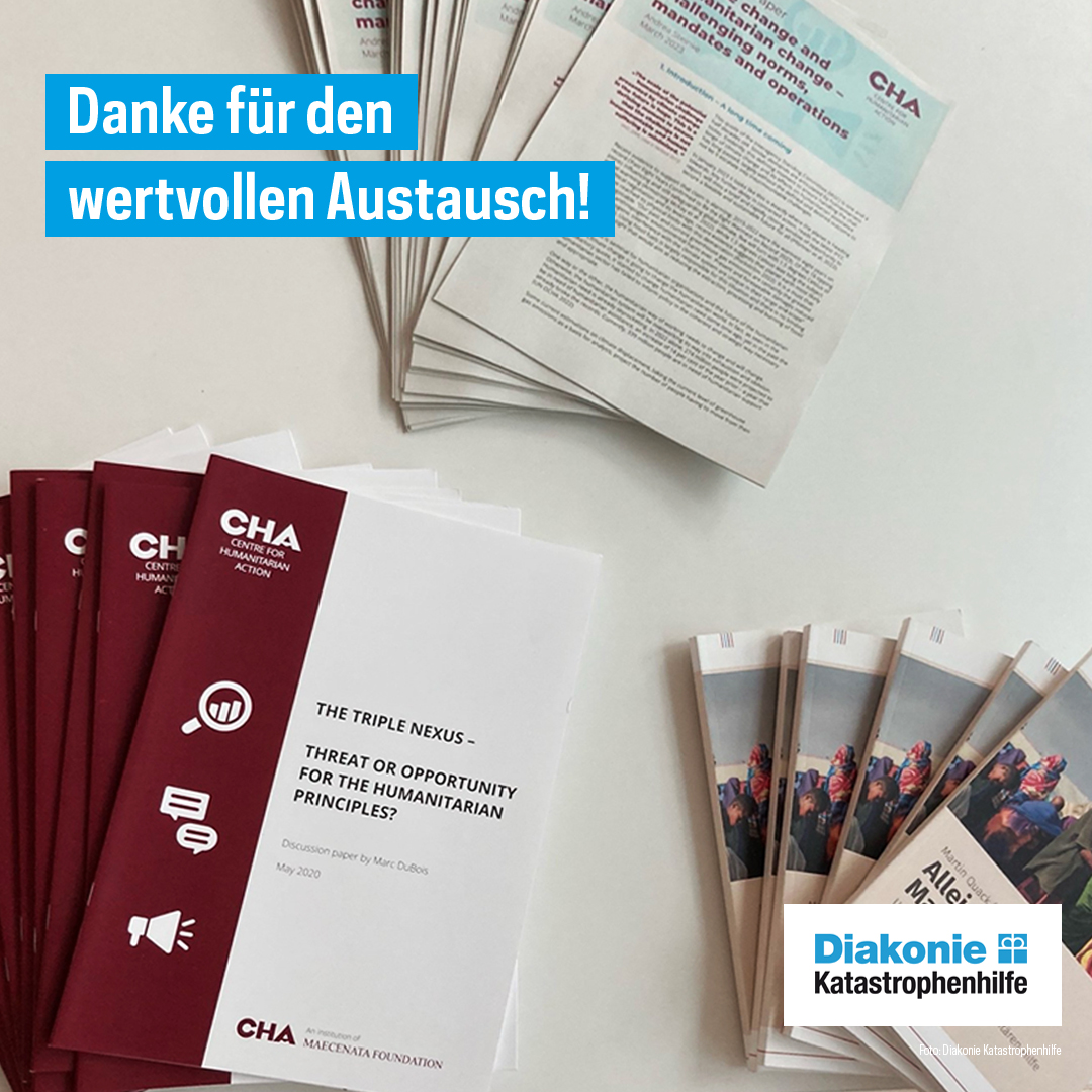 Wir haben uns heute mit Kolleg:innen über humanitäre Prinzipien ausgetauscht, diskutierten anhand von Erfahrungen und Ereignissen wie dem #Ukraine-Krieg neue Ansätze und Entwicklungen. Danke an <a href="/cha_germany/">Centre for Humanitarian Action</a> für den produktiven Austausch und <a href="/and_steinke/">Andrea Steinke</a> für den Input!