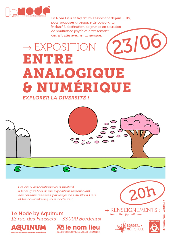 Les thèmes de l'#inclusion, de la #santé, de l'#empowerment, et du #numérique , vous intéressent ?  Venez découvrir le 23 juin à
<a href="/bxnode/">Le Node Bordeaux</a>, l'exposition : "Entre analogique et numérique : explorer la diversité".  Infos et inscription : cutt.ly/WwqXlcOA
