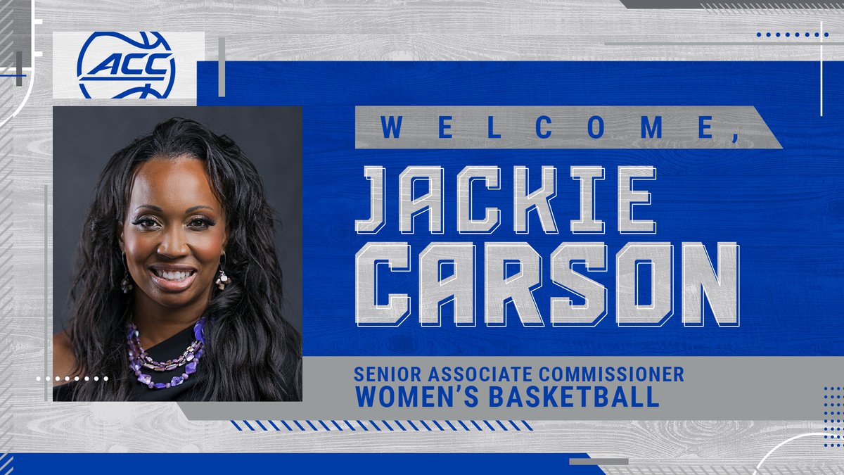 The ACC announced today that Jackie Carson has been named the league’s Senior Associate Commissioner for Women’s Basketball. 🏀

📰: theacc.co/Carson-WBB